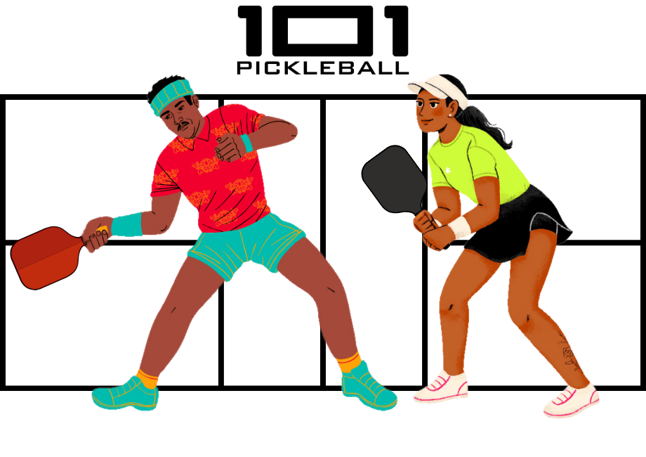 Pickleball players wearing proper pickleball apparel.