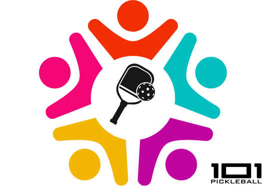 community symbol with a pickleball paddle in the middle.